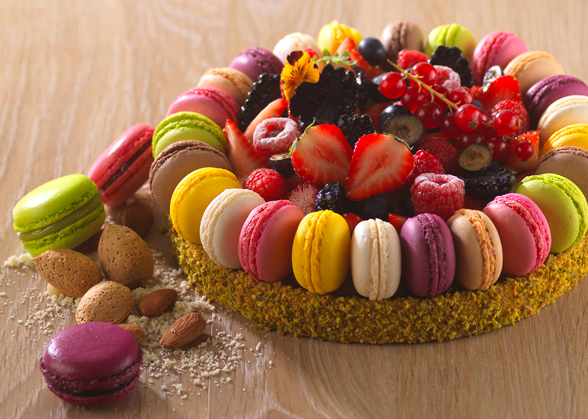 entremets macaron poudre amande.