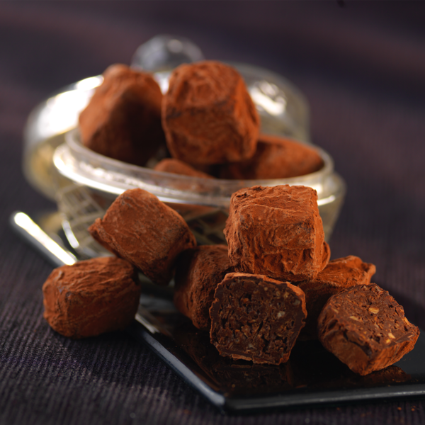 recette truffe croquante chocolat noir.