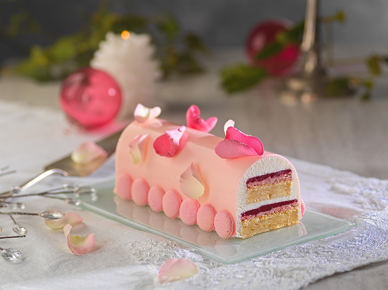 buche croquant rose groseille framboise.